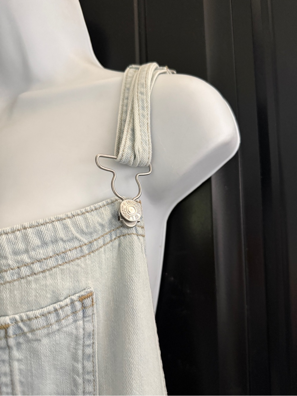 Levi’s Premium Denim Romper Short Overalls Heritage Shortalls Relaxed Fit XLarge - Picture 4 of 10